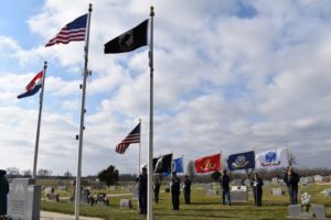 Flags on display at the Wreaths Across America Ceremony