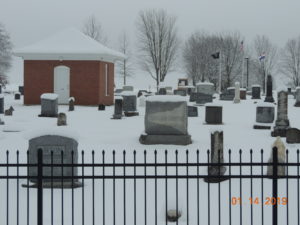 Wills Cemetery covered in snow.